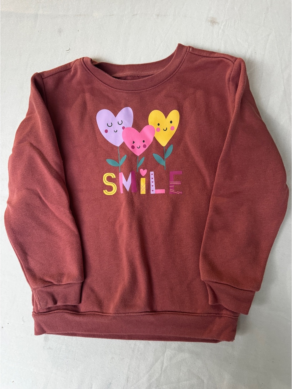 Garanimals 'Smile' Heart Graphic Sweatshirt - Rust Pink girls size 5T